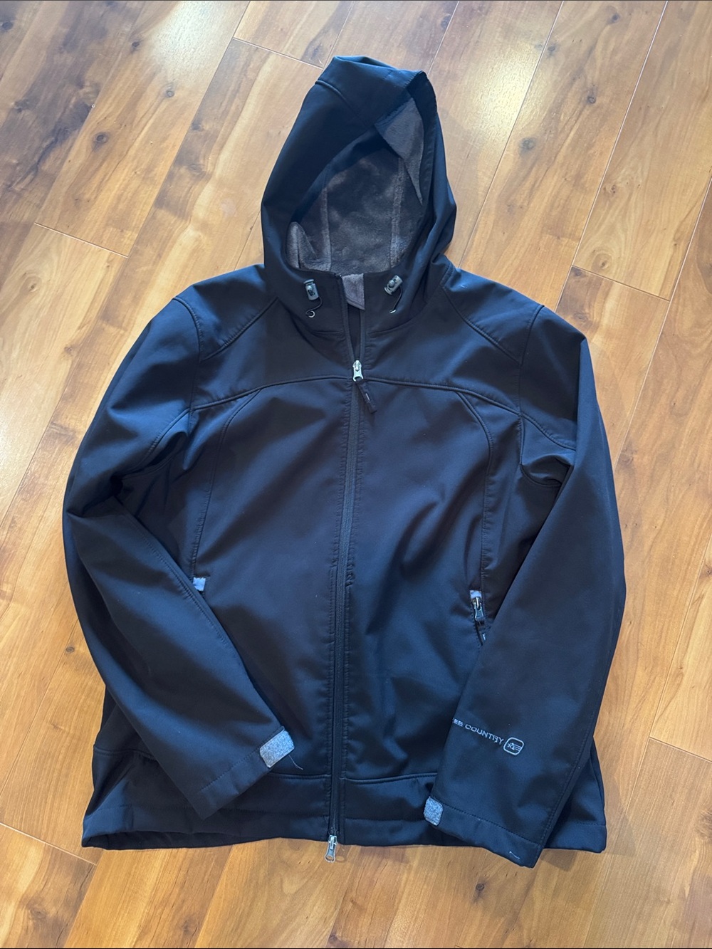 Women’s Black Hooded Softshell Jacket